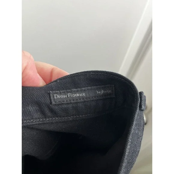 Citizens of Humanity Drew Flounce High Rise Crop Flare Jeans in Soiree Black 25 - Picture 13 of 15